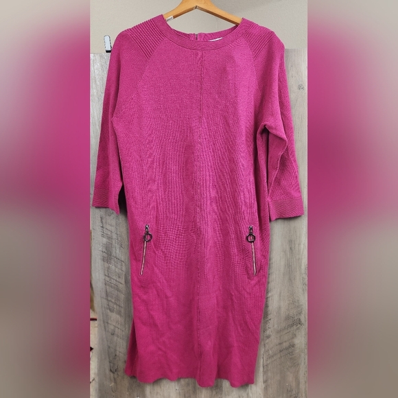 Joseph Ribkoff NWT Mini Pink Knit Bodycon Dress Women's Size Medium - Picture 4 of 12